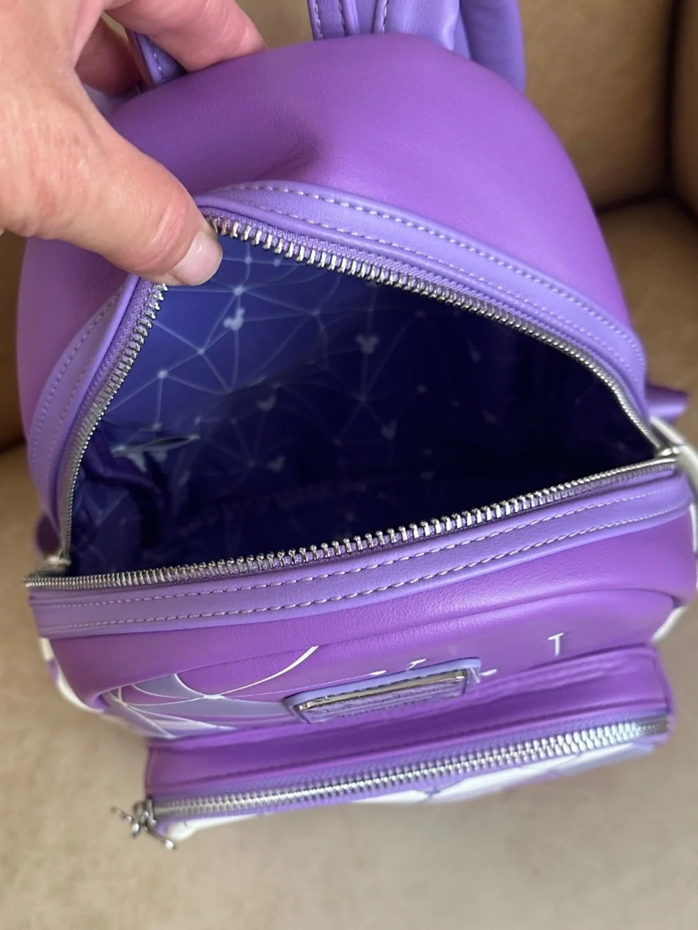 Disney Parks Loungefly Magic Kingdom Purple Wall Mini Backpack Vacation Travel